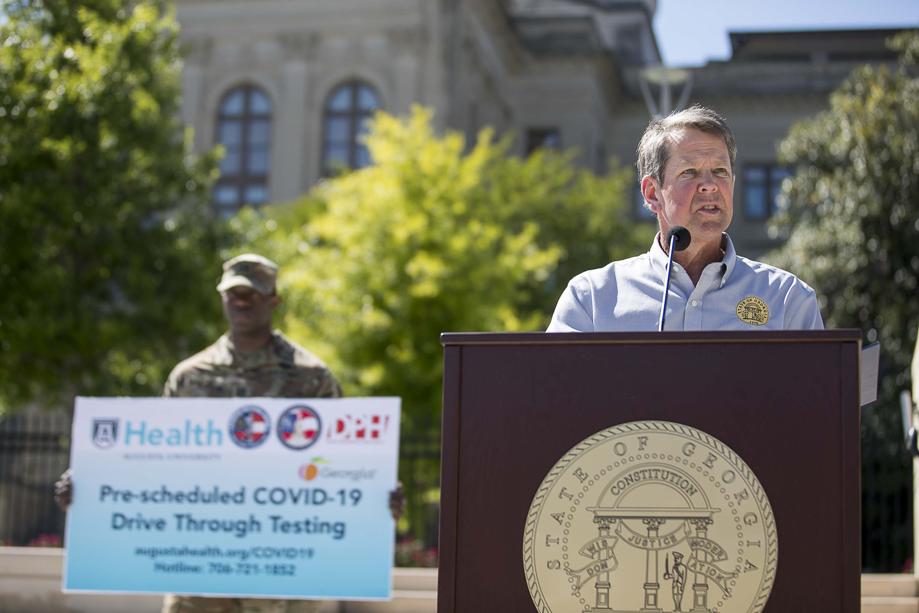 Governor Brian Kemp discusses the limited re-opening of sectors of Georgia’s economy. Photo: Alyssa Pointer