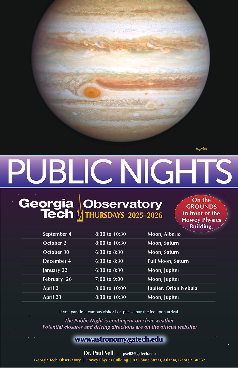 Outreach public night poster Image 2025